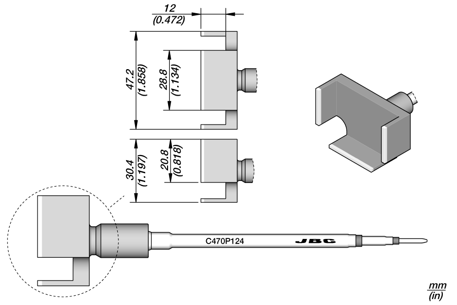 C470P124 - Fiber Coupled Chip Cartridge 28.8 x 20.8